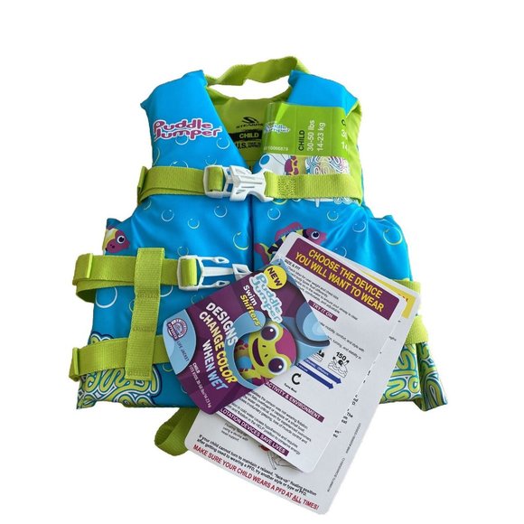 Puddle Jumper Life Jacket Vest For Kids 30 - 50 Ibs Color Changing in Water - Picture 1 of 5